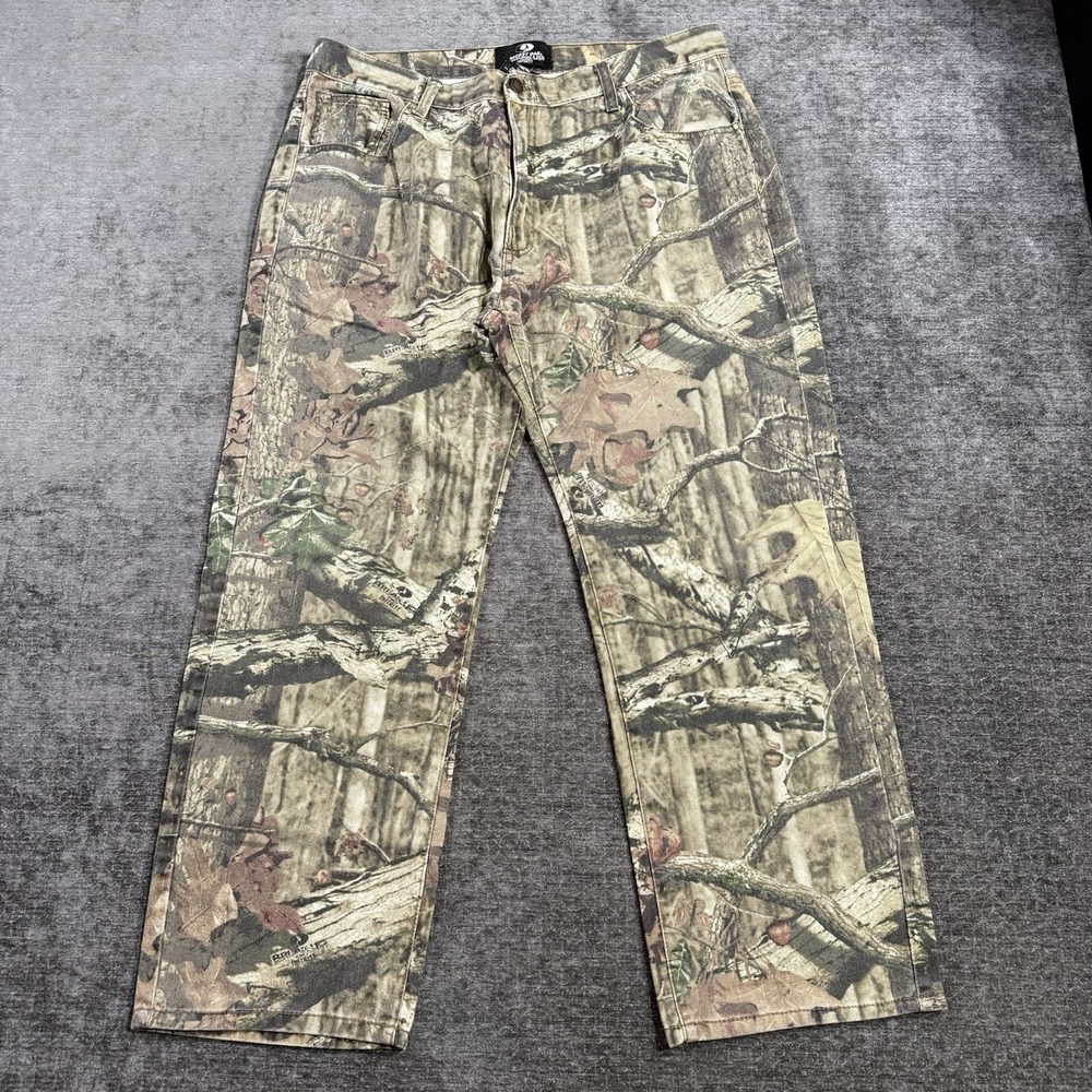 Mossy Oak Break-Up Infinity Pants Men's 38x30 Green Camo Hunting Cotton Outdoor